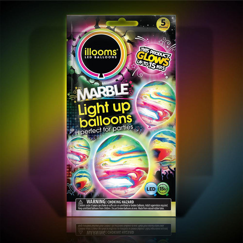 Marble Light Up Balloons - 5 Pack - SpectrumStore SG