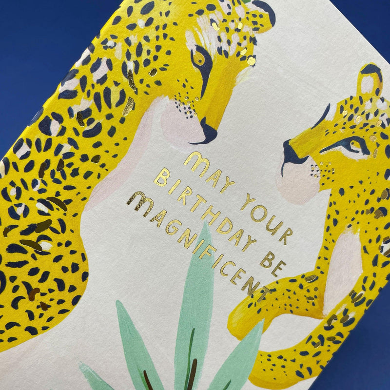 'May Your Birthday Be Magnificent' Striking Leopard Design Card - SpectrumStore SG