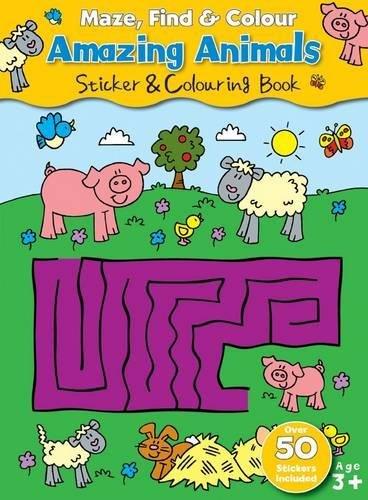 Maze, Find & Colour Book - Amazing Animals - SpectrumStore SG