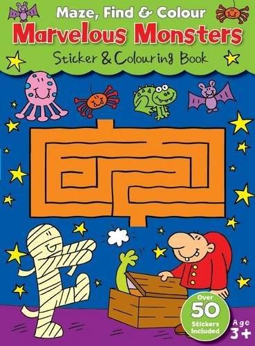 Maze, Find & Colour Book - Marvelous Monsters - SpectrumStore SG
