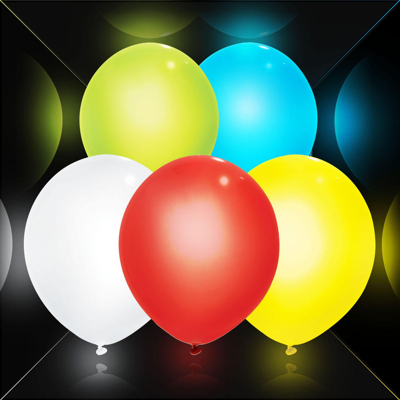 Mixed Colours Light Up Balloons - 5 Pack - SpectrumStore SG