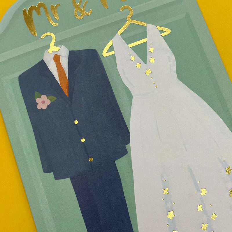 'Mr & Mrs' Wedding Outfits Wedding Card - SpectrumStore SG