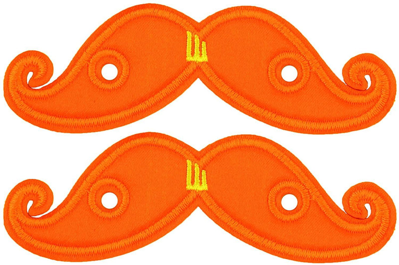 Mulholland Clip-on Mustache: Orange Neon - SpectrumStore SG