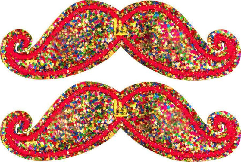 Mulholland Clip-on Mustache: Rainbow Sparkle - SpectrumStore SG