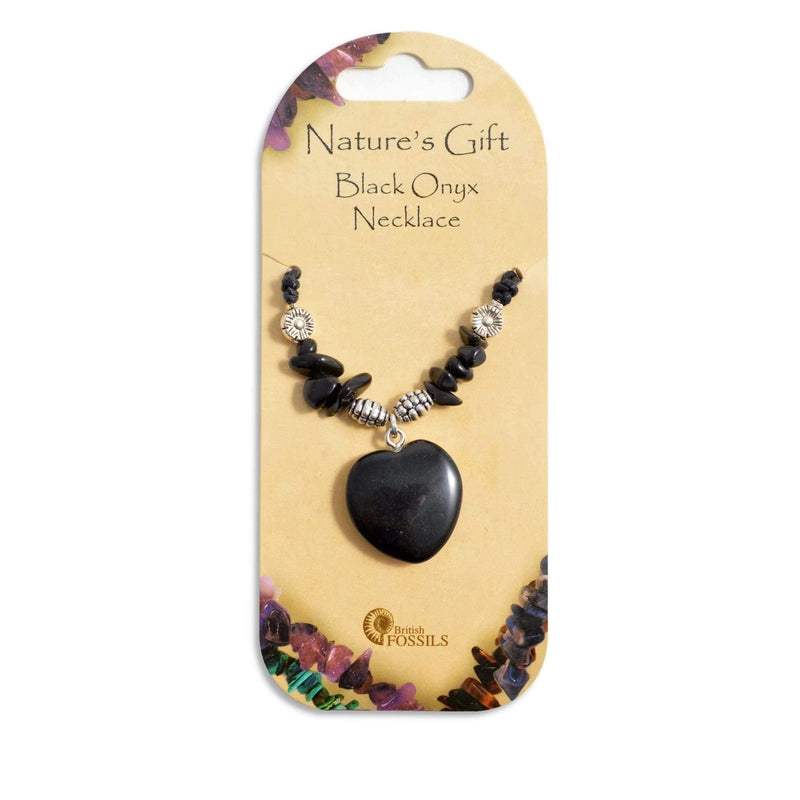 Nature's Gift Heart Necklace - Black Onyx - SpectrumStore SG