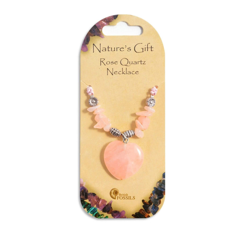 Nature's Gift Heart Necklace - Rose Quartz - SpectrumStore SG