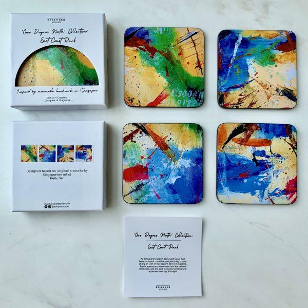 One Degree North: East Coast Park Coasters (Set Of 4) - SpectrumStore SG
