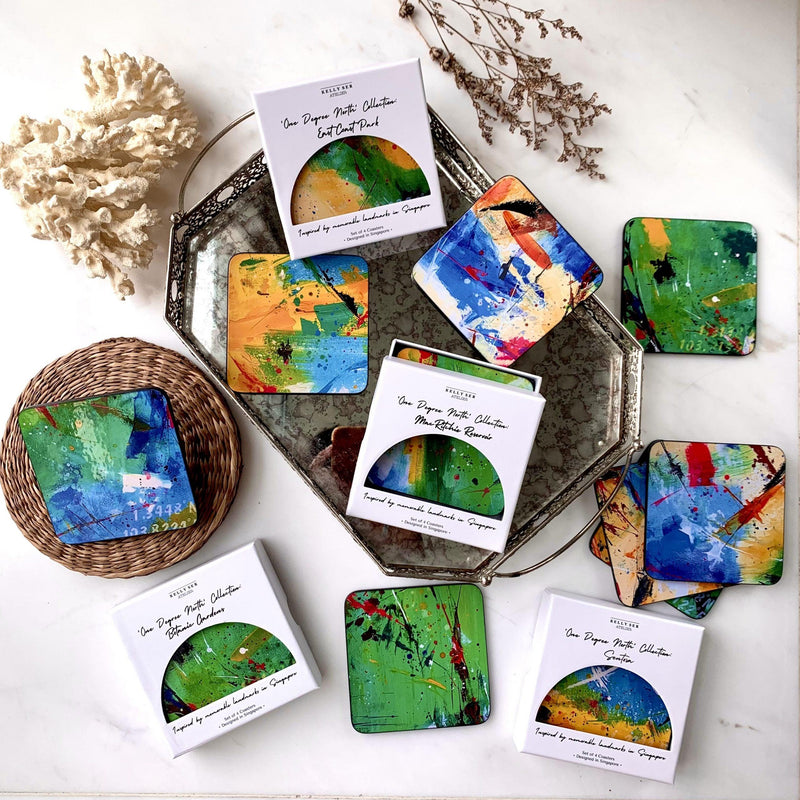 One Degree North: East Coast Park Coasters (Set Of 4) - SpectrumStore SG