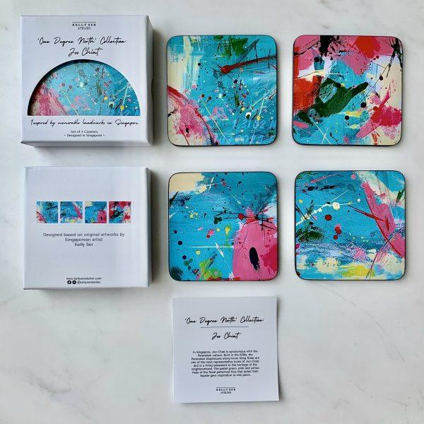One Degree North: Joo Chiat Coasters (Set Of 4) - SpectrumStore SG