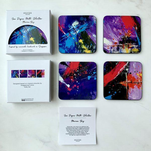 One Degree North: Marina Bay Coasters (Set Of 4) - SpectrumStore SG