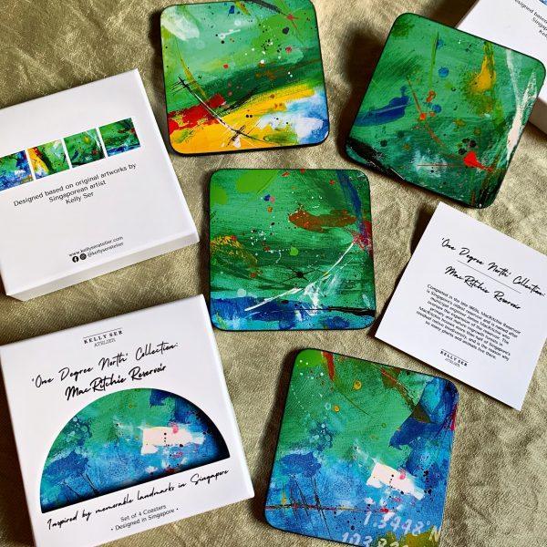 One Degree North: McRitchie Reservoir Coasters (Set Of 4) - SpectrumStore SG