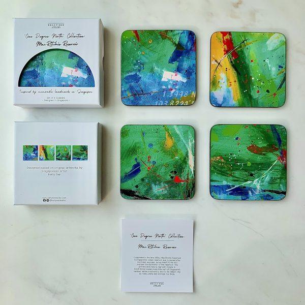 One Degree North: McRitchie Reservoir Coasters (Set Of 4) - SpectrumStore SG