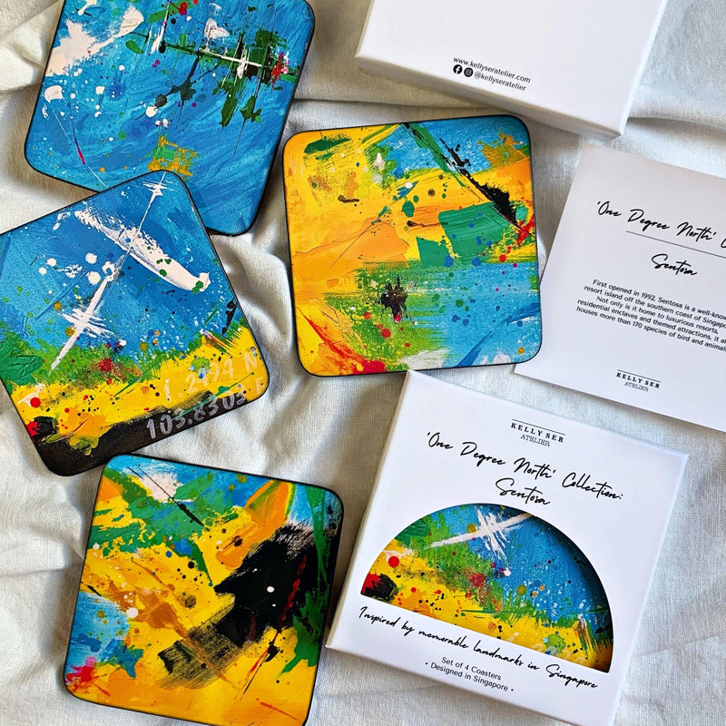 One Degree North: Sentosa Coasters (Set Of 4) - SpectrumStore SG