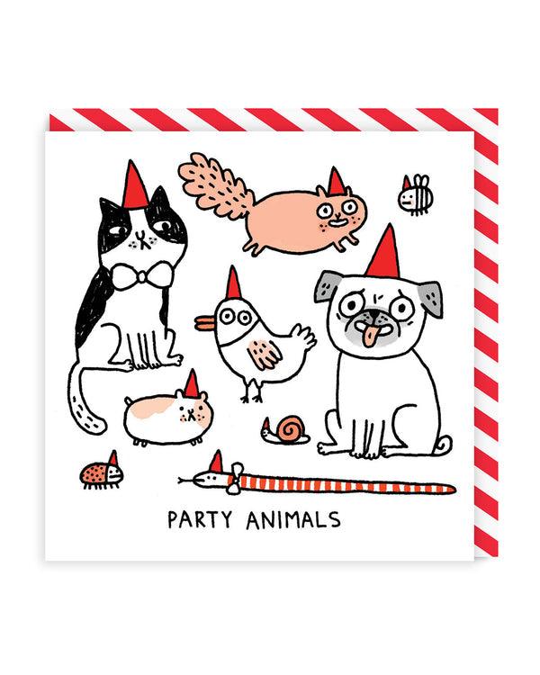 Party Animals Square Greeting Card - SpectrumStore SG