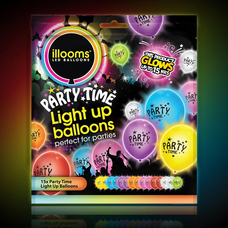 Party Time Light Up Balloons - 15 Pack - SpectrumStore SG