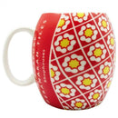 Peranakan Red Ceramic Mug - SpectrumStore SG