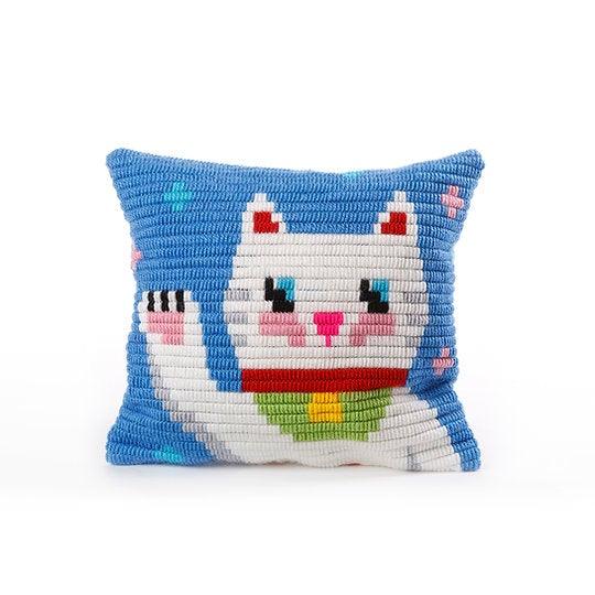 Pillow Needlepoint Kit - Maneki Neko - SpectrumStore SG