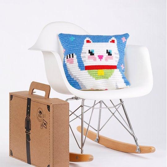 Pillow Needlepoint Kit - Maneki Neko - SpectrumStore SG