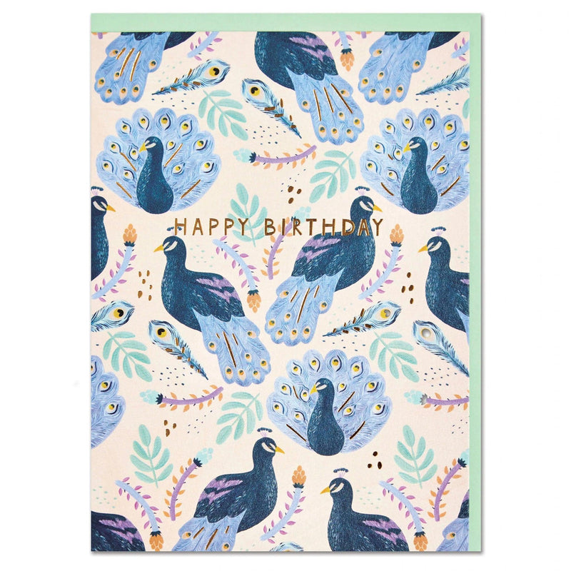 Pretty Peacock Pattern 'Happy Birthday' Card - SpectrumStore SG
