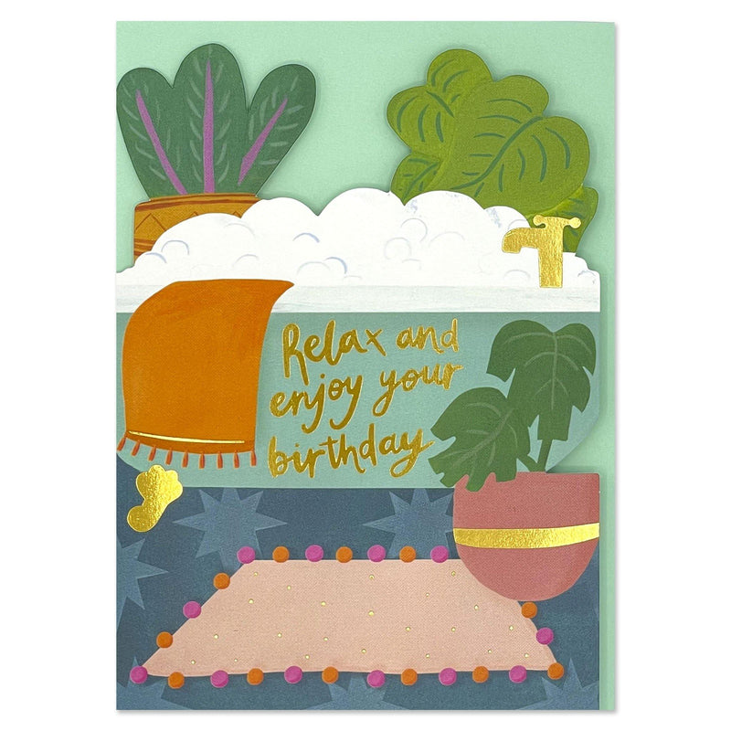 'Relax and Enjoy Your Birthday' Bubble Bath Birthday Card - SpectrumStore SG