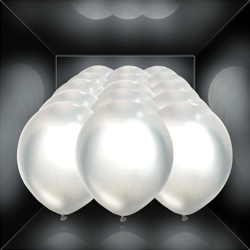 Silver Light Up Balloons - 15 Pack - SpectrumStore SG