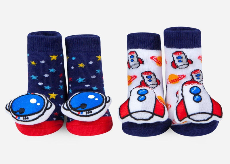Space Rattle Socks (2 Pack/ 0-12 Mo) - SpectrumStore SG
