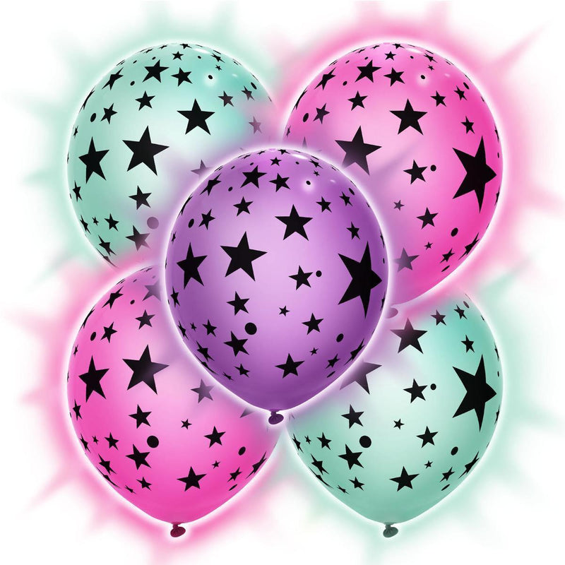 Stars Light Up Balloons - 5 Pack - SpectrumStore SG