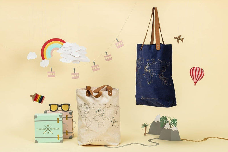 Stitch Tote Bag - Natural - SpectrumStore SG