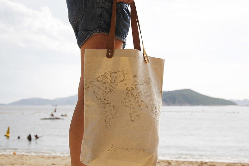 Stitch Tote Bag - Natural - SpectrumStore SG