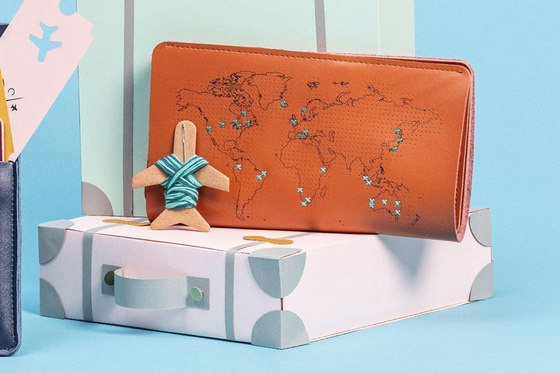Stitch Travel Wallet - Brown - SpectrumStore SG
