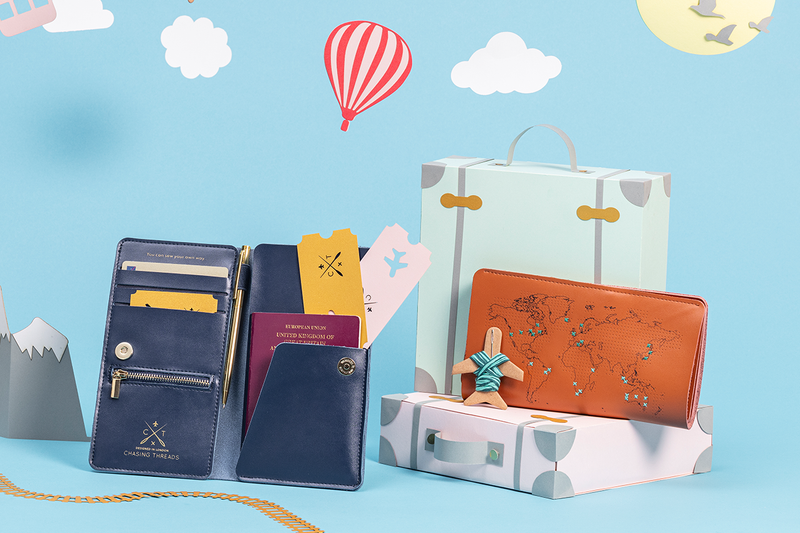 Stitch Travel Wallet - Brown - SpectrumStore SG