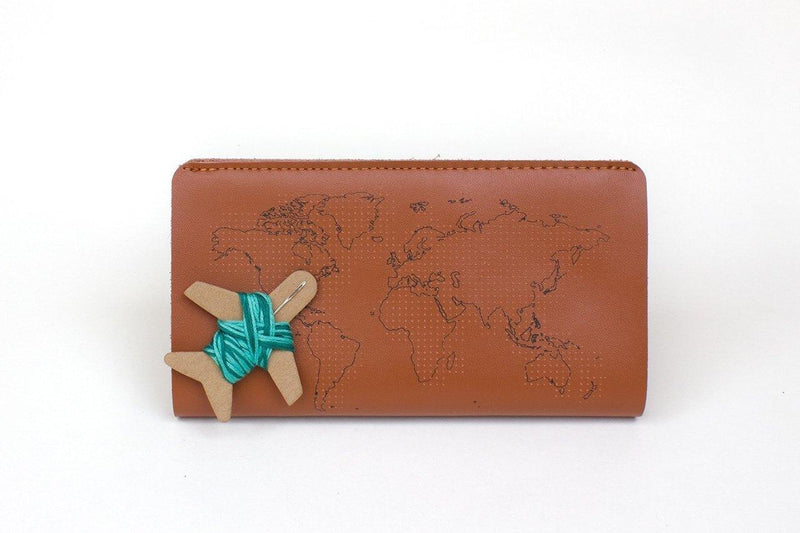 Stitch Travel Wallet - Brown - SpectrumStore SG