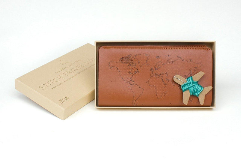 Stitch Travel Wallet - Brown - SpectrumStore SG