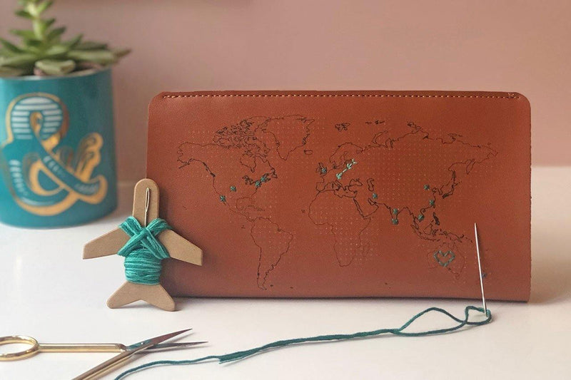 Stitch Travel Wallet - Brown - SpectrumStore SG