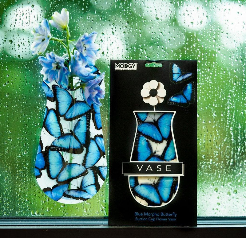 Suction Cup Flower Vase - Blue Morpho Butterfly - SpectrumStore SG