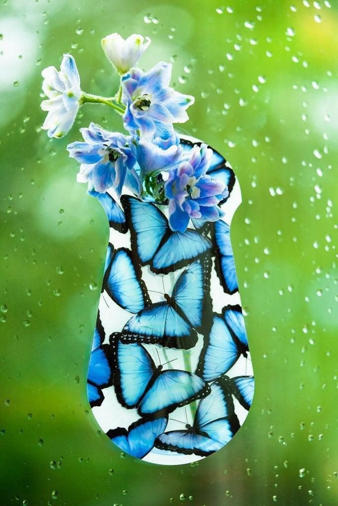 Suction Cup Flower Vase - Blue Morpho Butterfly - SpectrumStore SG