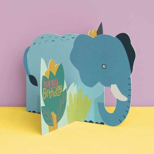 Treasures: 3D fold-out Elephant Birthday Card - SpectrumStore SG