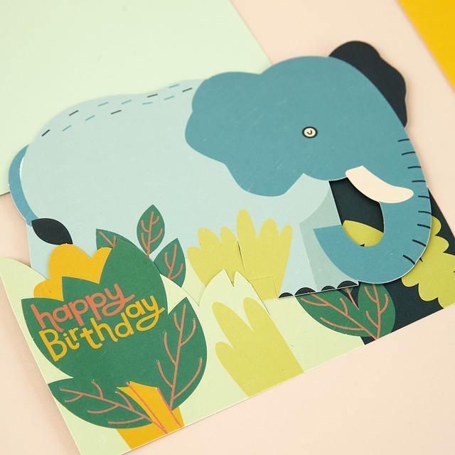 Treasures: 3D fold-out Elephant Birthday Card - SpectrumStore SG