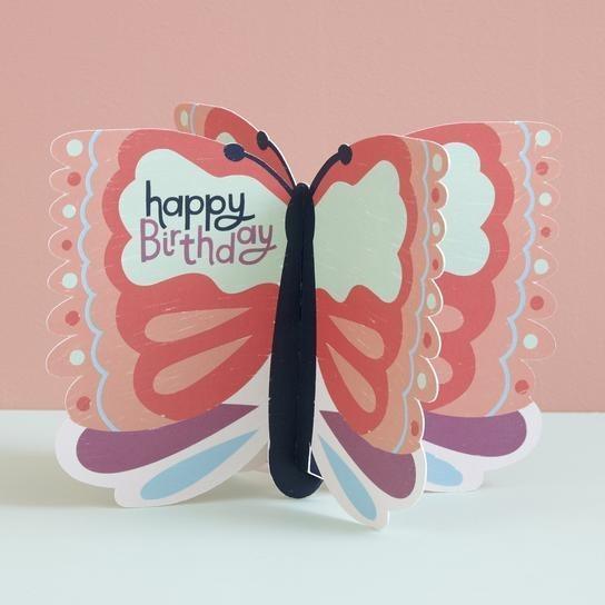 Treasures: 3D fold-out Happy Birthday Card - Butterfly - SpectrumStore SG