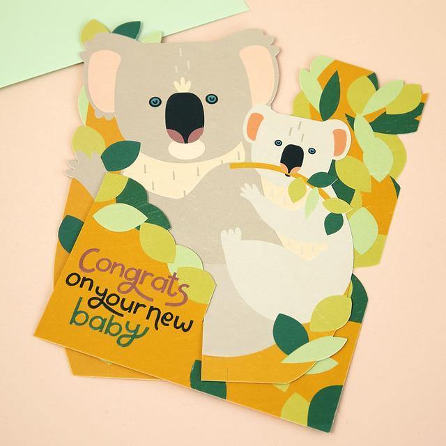 Treasures: 3D fold-out Koala New Baby Card - SpectrumStore SG