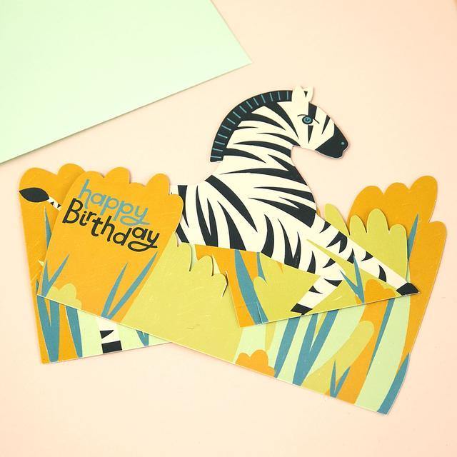 Treasures: 3D fold-out Zebra Card - SpectrumStore SG