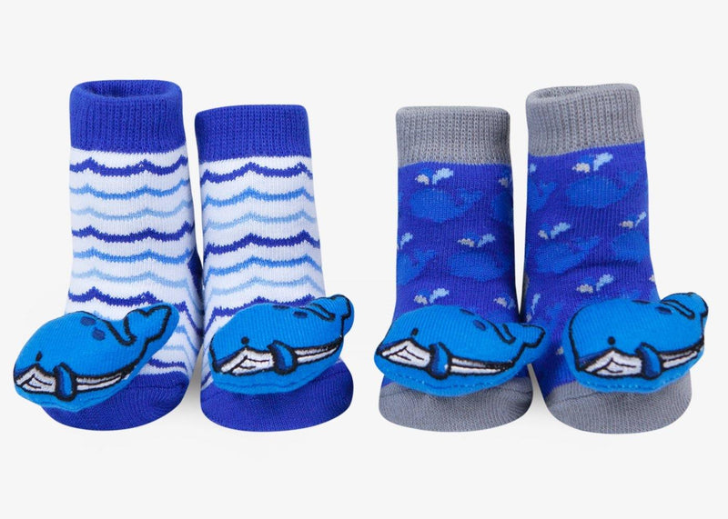 Whale Rattle Socks (2 Pack/ O-12 Mo) - SpectrumStore SG