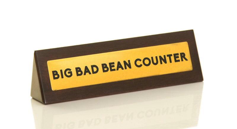 Wooden Desk Sign - Bean Counter - SpectrumStore SG