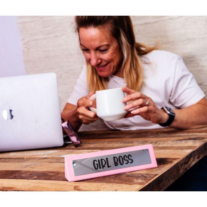 Wooden Desk Sign - Girl Boss - SpectrumStore SG