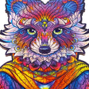Wooden Puzzle: Emanating Raccoon (Small/Medium) - SpectrumStore SG