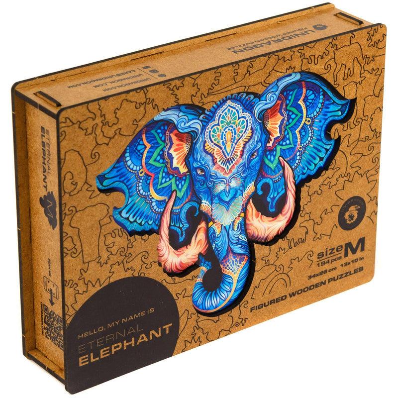 Wooden Puzzle: Eternal Elephant (Small/Medium) - SpectrumStore SG