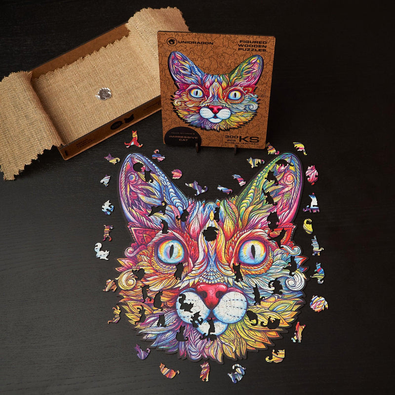 Wooden Puzzle: Impressive Cat (Medium) - SpectrumStore SG