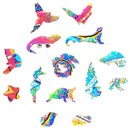 Wooden Puzzle: Iridescent Chameleon (Small/Medium) - SpectrumStore SG