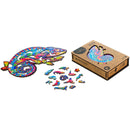 Wooden Puzzle: Iridescent Chameleon (Small/Medium) - SpectrumStore SG