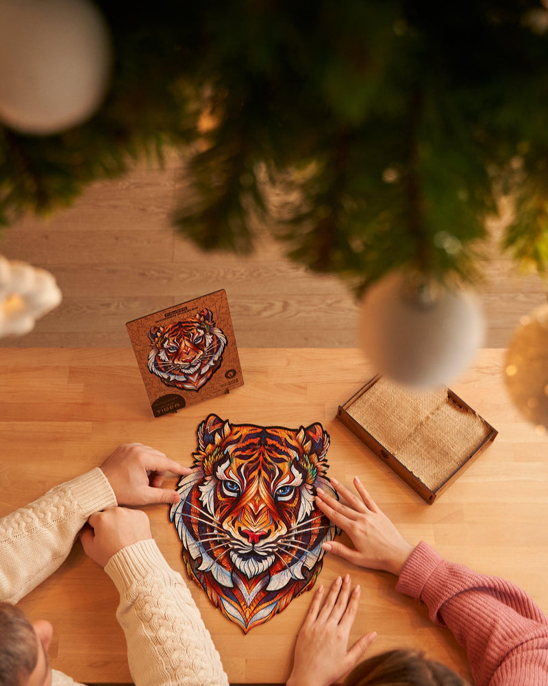 Wooden Puzzle: Lovely Tiger (Small/Medium) - SpectrumStore SG